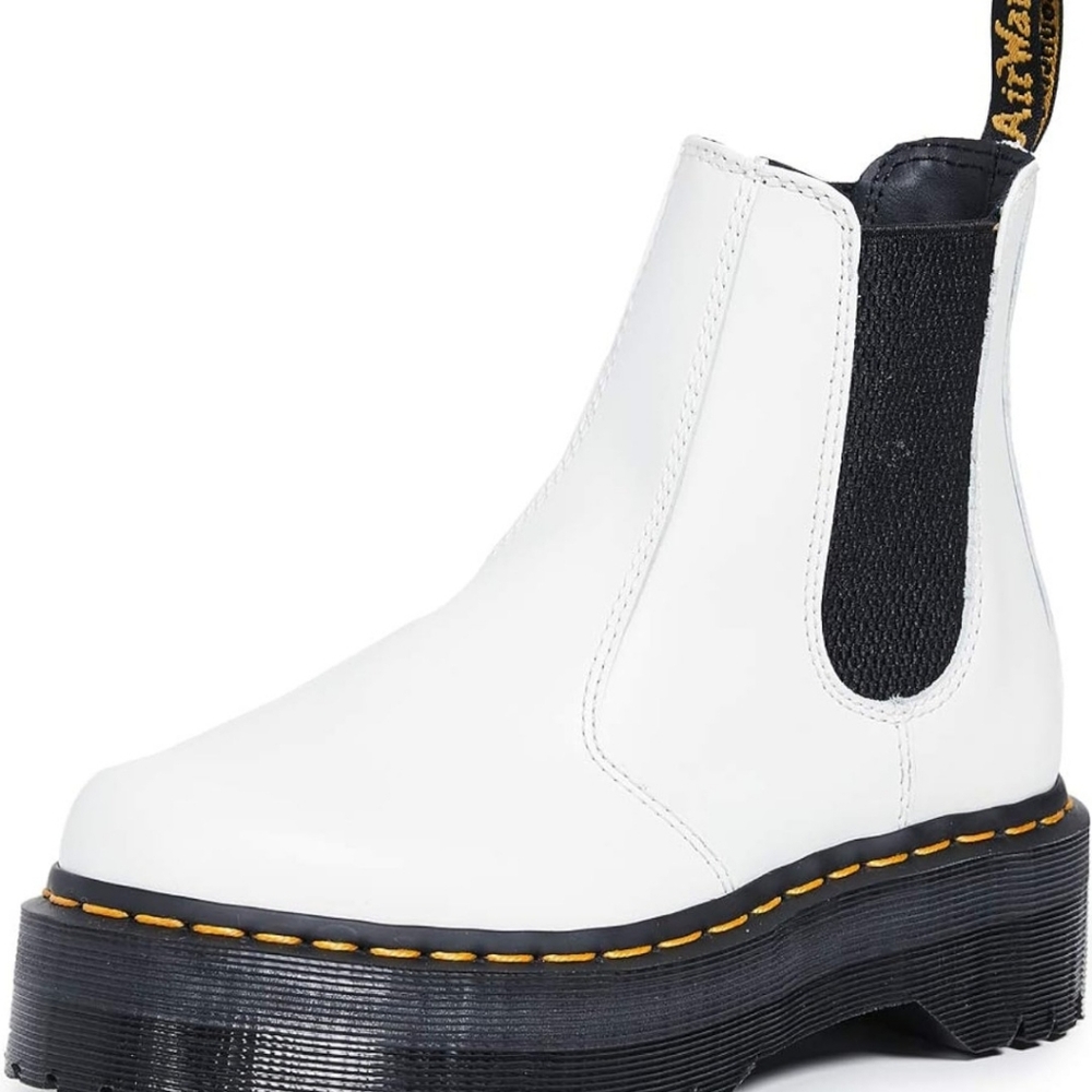 Dr. Martens White and Black Boots Size 8 - Picture 4 of 17